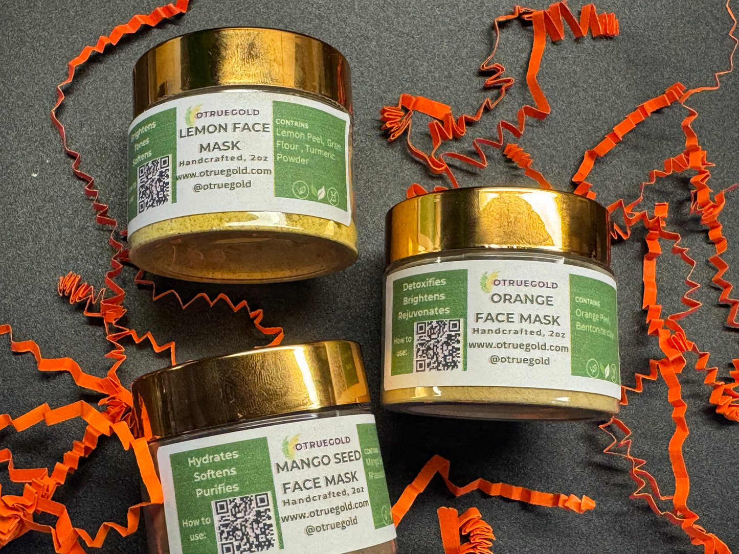 Facial Masks variety kit- Mango Lemon Orange Face Mask