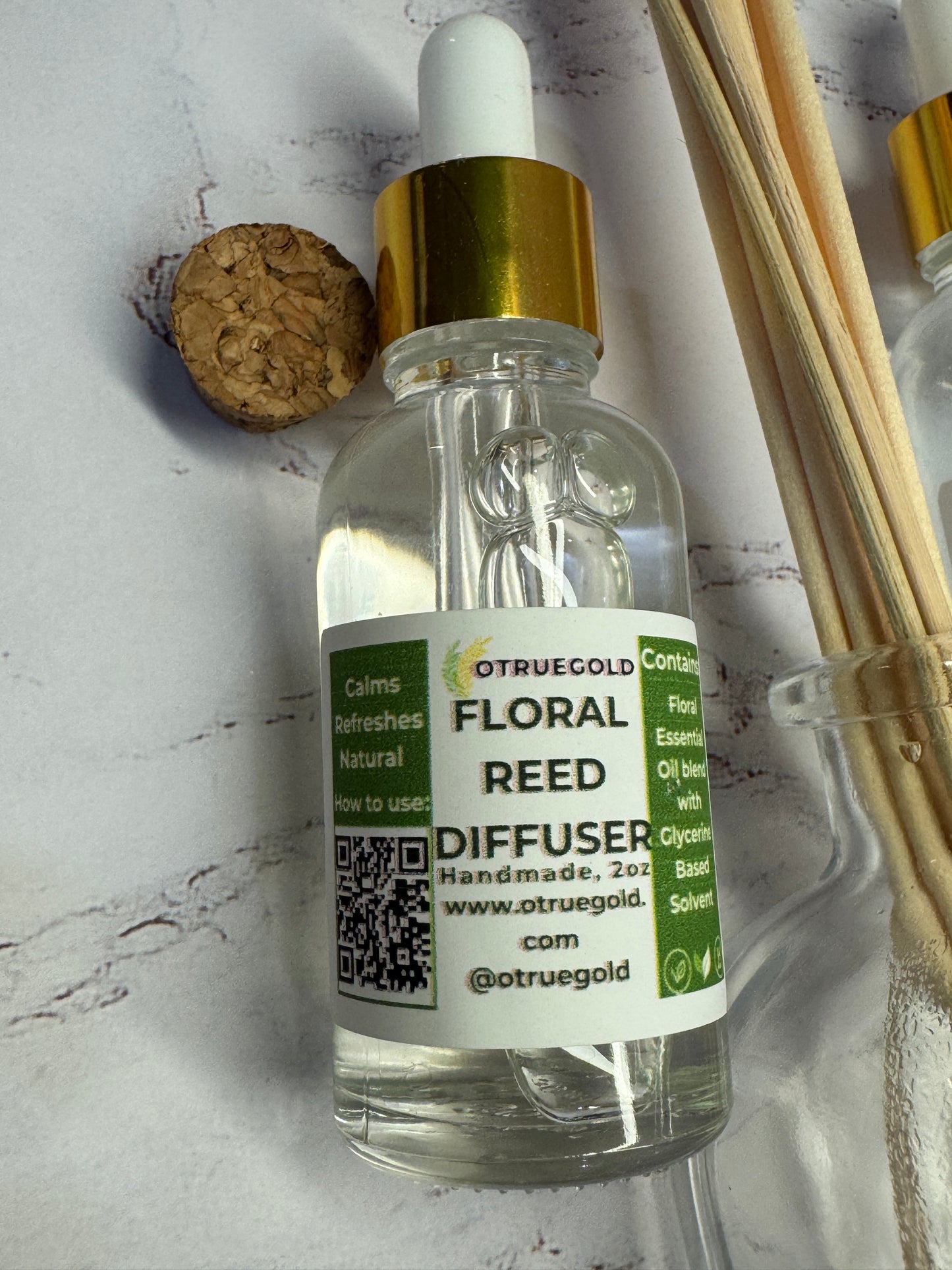 All Natural Reed Oil Diffuser + Reed Sticks